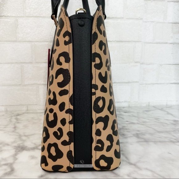 Kate Spade Darcy Leopard Cheetah Large Satchel Tote Crossbody - Picture 3 of 8